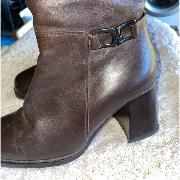 Genuine leather natural fur tall boots made in Italy - Picture 8 of 11